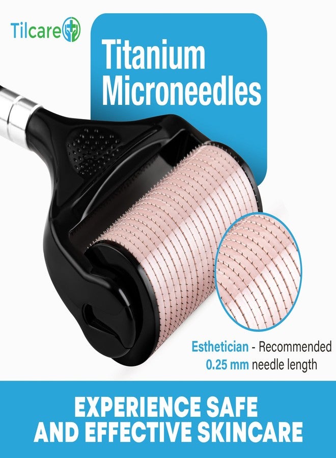 Tilcare Ultra-Wide Derma Roller for Face - At-Home Microneedling Kit, 0.25 mm Microneedle Roller for Skin Care, Derma Roller for Scalp Hair and Beard, Superior to a Microneedling Pen/Derma Pen - Image 2